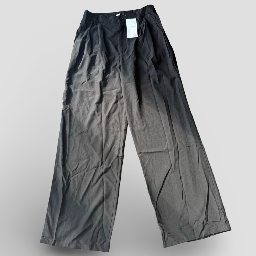 NWT MAKEMECHIC High Waist Pleated Front Stretch Wide Leg Pants